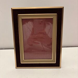 Vintage brass and Brown velvet picture frame